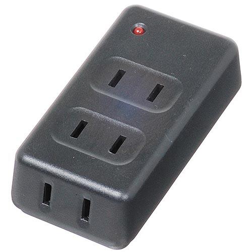 ヤザワ Y02FUK300BK(ブラック) 雷サージ付フロントタップ3個口