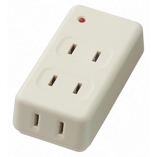 ヤザワ Y02FUK300WH(ホワイト) 雷サージ付フロントタップ3個口