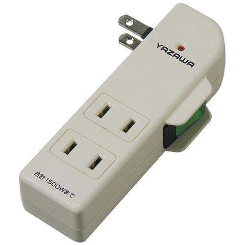 ヤザワ Y02SBK310WH(ホワイト) 雷サージ付ブレーカーSW付サイドタップ