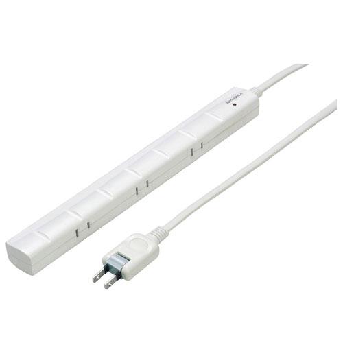 ヤザワ Y02YJKP705WH ホワイト 3P対応スリムタップ7個口 マグネット 7個口 横挿し 5m