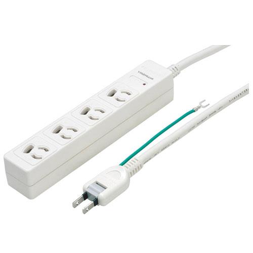 ヤザワ Y02JKNP405WH ホワイト 3P抜け止めマグネットタップ4個口 4個口 上挿し 5m