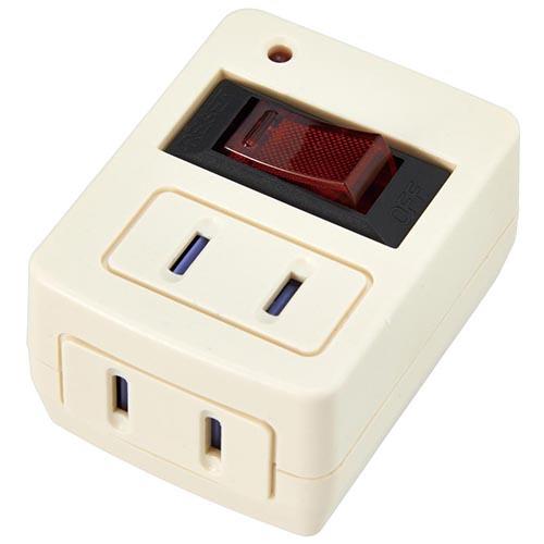 ヤザワ Y02FUBHKS210WH ホワイト 雷ガード･ブレーカー機能付き省エネタップ2個口