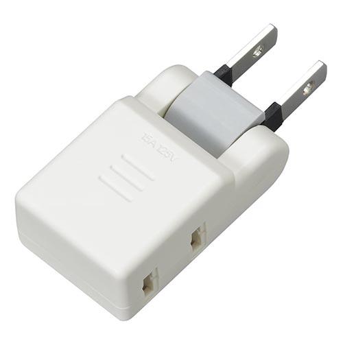 ヤザワ Y02CM200WH(ホワイト) 極小コーナータップ2個口