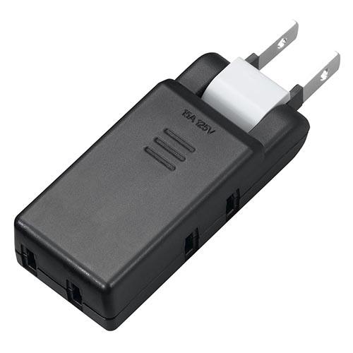 ヤザワ Y02CM300BK(ブラック) 極小コーナータップ3個口