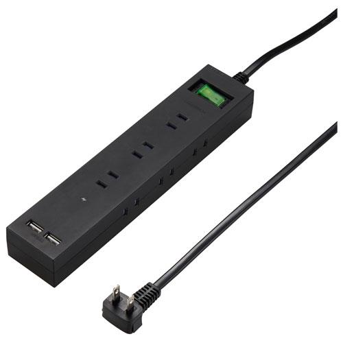 ヤザワ H6BK11122UBK ブラック 3方向から挿せる9個口USBタップ 上挿し3･横挿し6 2m