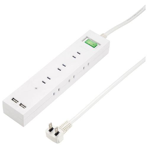 ヤザワ H6BK11122UWH ホワイト 3方向から挿せる9個口USBタップ 上挿し3･横挿し6 2m