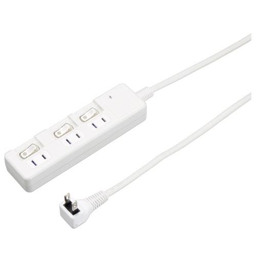 ヤザワ H8KS333WH(ホワイト) 雷ガード付3個口節電タップ 3個口(上挿し) 3m