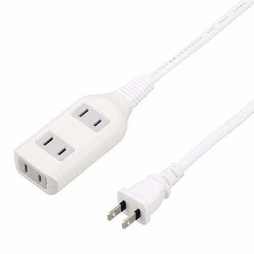 ヤザワ HSL301WH(ホワイト) テーブルタップ 3個口 1m