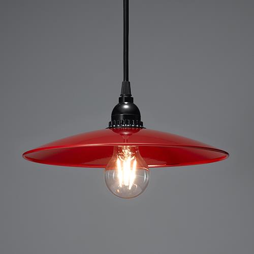 ヤザワ PDR04L01RD(レッド) レトロ ペンダントライト ランプ付き