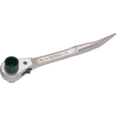 スーパーツール SRB-1921 曲りしの付･両口ラチェットレンチ 爪式 ショートタイプ