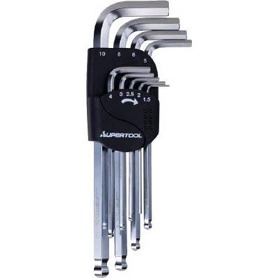 スーパーツール HKLB9S ロングボールポイント六角棒レンチ 9本組 1.5～10mm