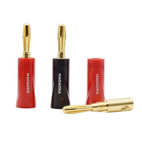 ナガオカ BAP01(ブラック/レッド) バナナプラグ 4～4.5mmバナナジャックに適合