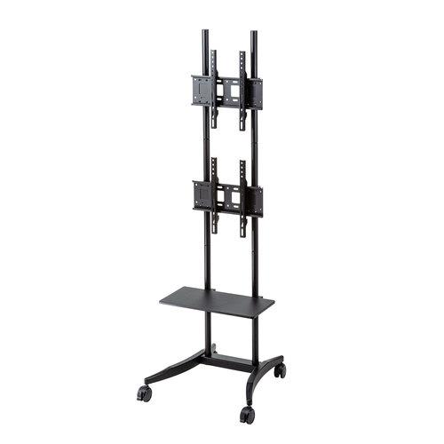 サンワサプライ CR-PL37BK 32～55型対応上下2面液晶ディスプレイスタンド