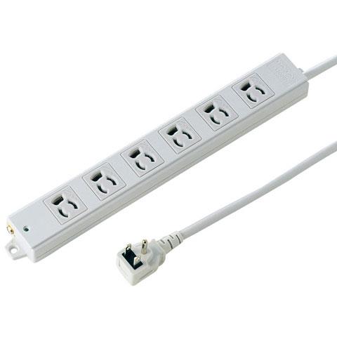 サンワサプライ 工事物件タップ 6個口(上挿し) 3m TAP-K6L-3