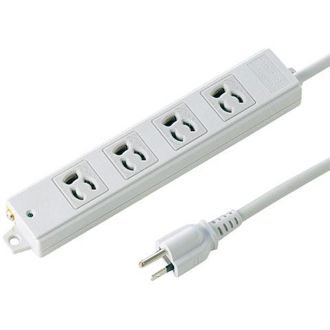 サンワサプライ 工事物件タップ 4個口(上挿し) 1m TAP-KE4-1