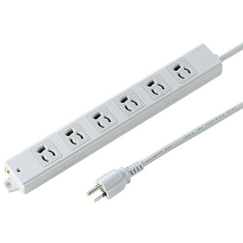 サンワサプライ 工事物件タップ 6個口(上挿し) 5m TAP-KE6-5