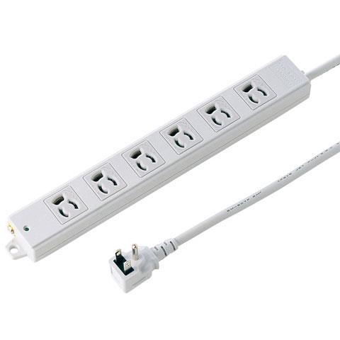 サンワサプライ 工事物件タップ 6個口(上挿し) 1m TAP-KE6L-1