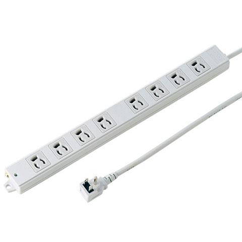 サンワサプライ 工事物件タップ 8個口(上挿し) 3m TAP-KE8L-3