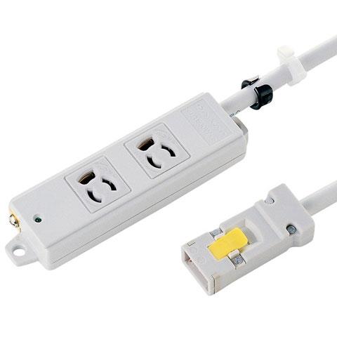 サンワサプライ 工事物件タップ 2個口(上挿し) 1m TAP-KH2-1