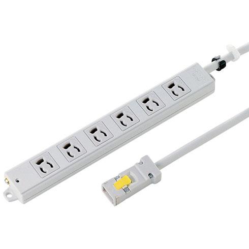 サンワサプライ 工事物件タップ 6個口(上挿し) 3m TAP-KH6-3