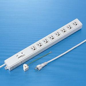 サンワサプライ ノイズフィルタタップ 8個口(上挿し) 2m TAP-3811NFN