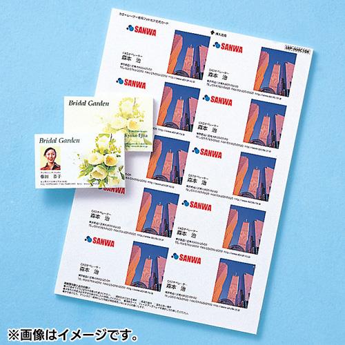 サンワサプライ LBP-MMC10KN カラーレーザー用フォト光沢名刺 10シート 100カード入