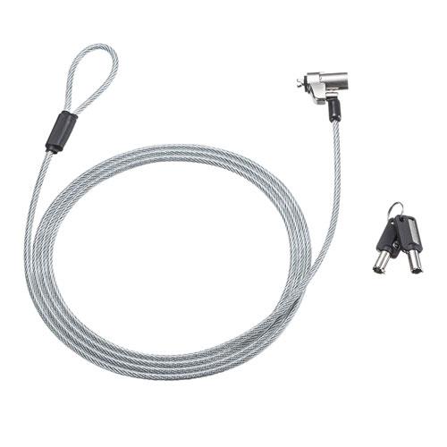 サンワサプライ SLE-35S-1 シルバー NobleWedgeスロット対応セキュリティワイヤー