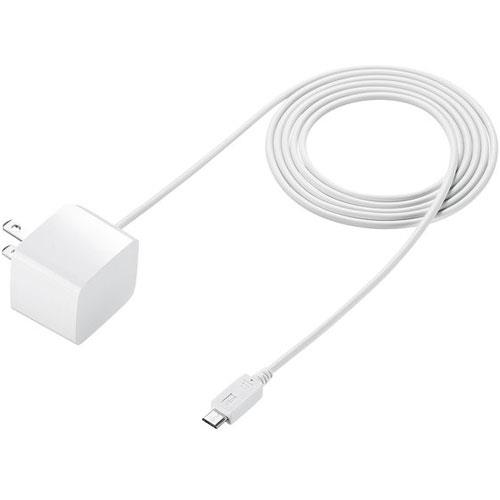 サンワサプライ ACA-IP45W(ホワイト) microUSBケーブル一体型AC充電器 2.1A 1.5m