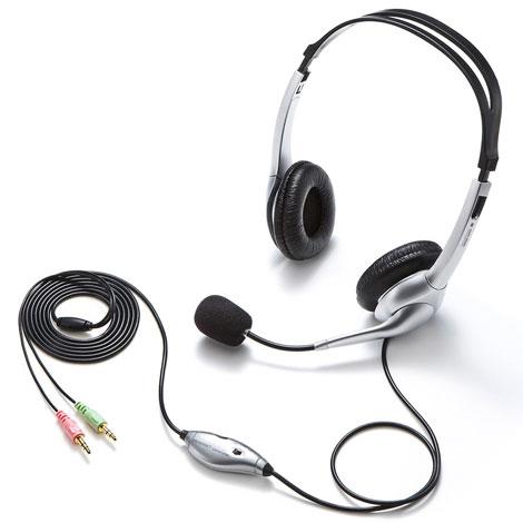 サンワサプライ MM-HS507NCN シルバー マルチメディアPCヘッドセット