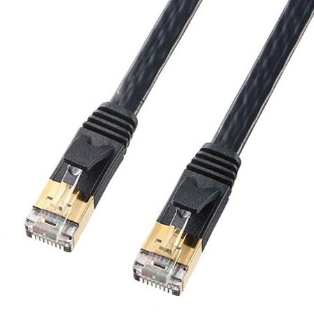 サンワサプライ KB-FL7-01BKN ブラック KB-FL7-Nシリーズ カテゴリ7フラットLANケーブル 1m