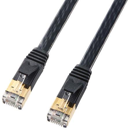 サンワサプライ KB-FL7-07BKN(ブラック) KB-FL7-Nシリーズ カテゴリ7フラットLANケーブル 7m