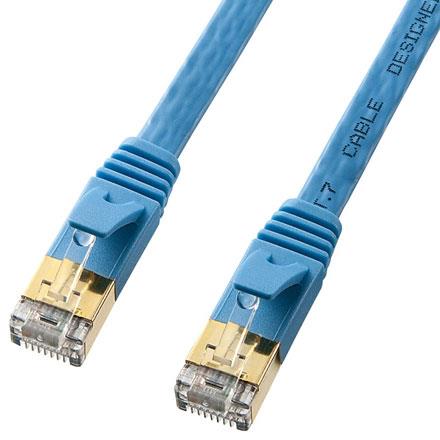 サンワサプライ KB-FL7-10BLN(ブルー) KB-FL7-Nシリーズ カテゴリ7フラットLANケーブル 10m