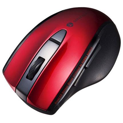 サンワサプライ MA-BTBL167R(レッド) 静音BluetoothブルーLEDマウス 5ボタン