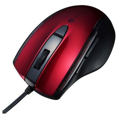 サンワサプライ MA-BL168R レッド 静音有線ブルーLEDマウス 5ボタン