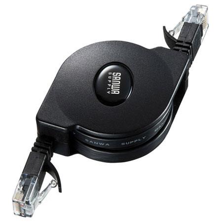 サンワサプライ KB-MK18BK(ブラック) 自動巻取りLANケーブル 1.5m