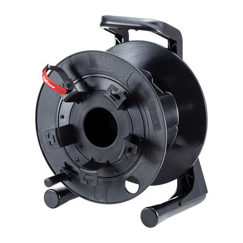サンワサプライ LAN-TL17 ブラック ケーブルリール 光ケーブル･LANケーブル･同軸ケーブル対応