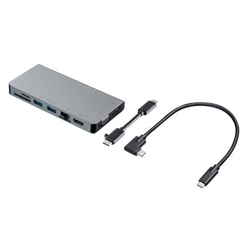 サンワサプライ USB-3TCH13S2 USB Type-C ドッキングハブ VGA･HDMI･LANﾎﾟｰﾄ･カードリーダー搭載
