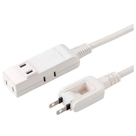 サンワサプライ TAP-M802W ホワイト マイクロ電源タップ 4個口 上挿し1･横挿し3 0.2m