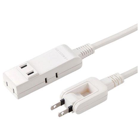 サンワサプライ TAP-M805W(ホワイト) マイクロ電源タップ 4個口(上挿し1･横挿し3) 0.5m