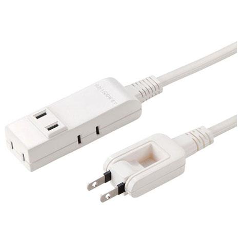 サンワサプライ TAP-M81W(ホワイト) マイクロ電源タップ 4個口(上挿し1･横挿し3) 1m