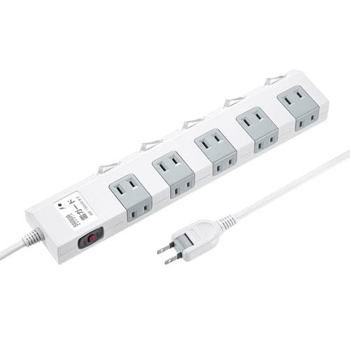 サンワサプライ TAP-SP2110SW-5 節電タップ 2P 10個口 5m