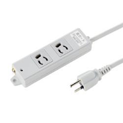 サンワサプライ TAP-K2SP-3 工事物件雷ガードタップ 3ピン2個口 3m