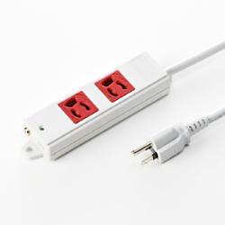 サンワサプライ TAP-K2-3R レッド 工事物件タップ 3ピン2個口 3m