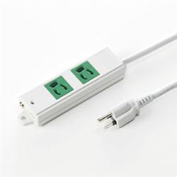 サンワサプライ TAP-K2-3G(グリーン) 工事物件タップ 3ピン2個口 3m