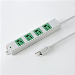 サンワサプライ TAP-K4-3G グリーン 工事物件タップ 3ピン4個口 3m