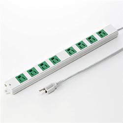 サンワサプライ TAP-K8-3G グリーン 工事物件タップ 3ピン8個口 3m