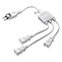 サンワサプライ TAP-EX3WN ホワイト ACアダプタ専用電源延長コード 2P 3分岐