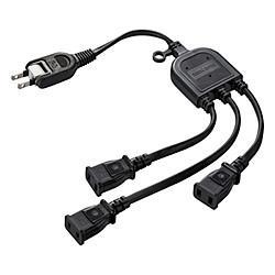 サンワサプライ TAP-EX3BKN(ブラック) ACアダプタ専用電源延長コード 2P 3分岐