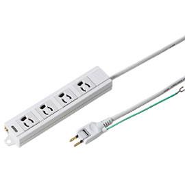 サンワサプライ 電源タップ 4個口(上挿し) 3m TAP-MG341N2PN-3