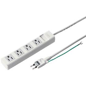 サンワサプライ 電源タップ 4個口(上挿し) 2.5m TAP-N3425N